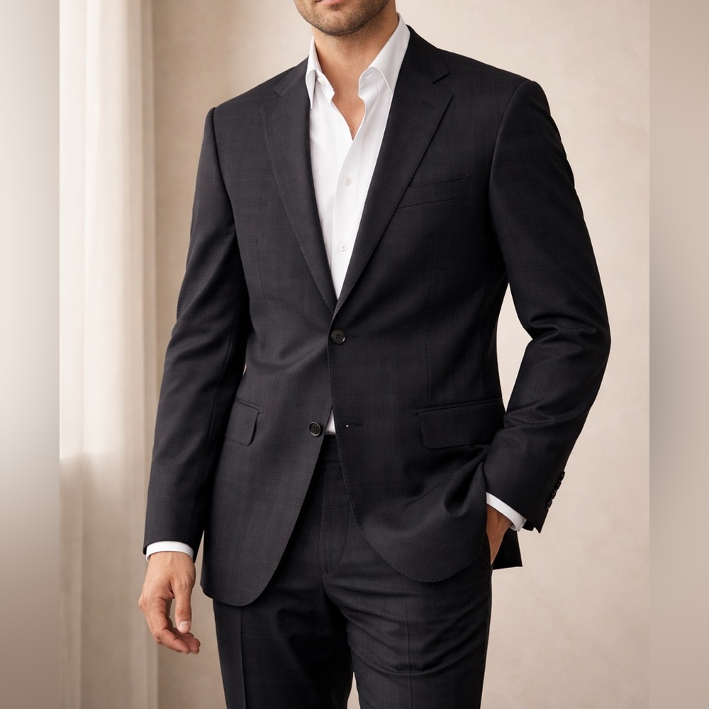 Canali Black Wool Blazer Jacket EU size 48 / CAD 38